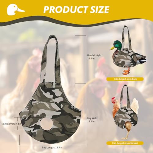 Chicken Holder Bag Chicken Medic Bag Chicken Carrier with Handle Chicken Supplies Catching Hand Bag for Hen Rooster Poultry Chicken Transport (Camouflage (1 Pack)) - color: Camouflage (1 Pack)