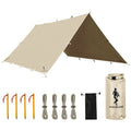 FREE SOLDIER Waterproof Camping Tarp Shelter Awning | Lightweight, Compact, Quick Setup, Waterproof Sun Shelter Campingtarp,For Backpacking, Beach, Travel and Outdoor Activities - color: Beige 10×10.5ft