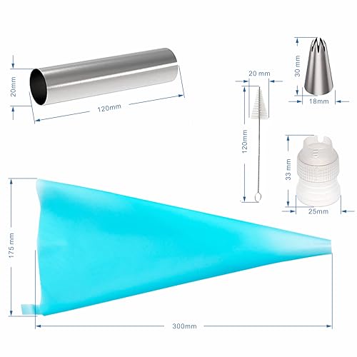 Cannoli Tubes Set, 25 Pack Large Cannoli Forms with Cleaning Brush, Reusable Silicone Piping Bag and Long Piping Tip, Stainless Steel Kitchen Tool DIY Dessert Supplies - color: 16 pcs large cannoli tubes + blush + icing bag+ long icing tip