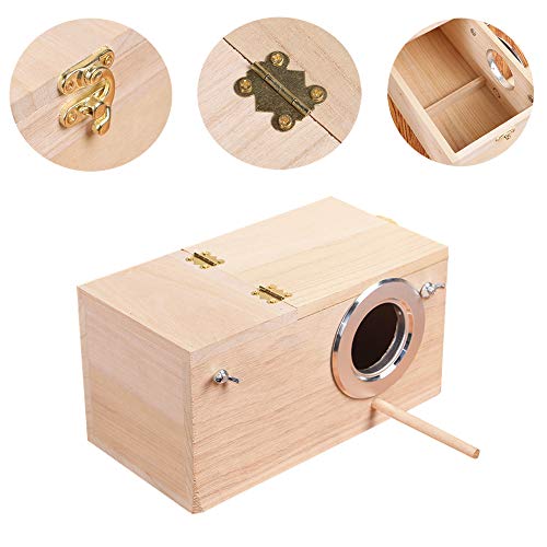 YJJKJ Wood Parakeet Nest Box Pet Bird House Parrot Breeding Mating Box Bird Cage Box for Lovebirds Cockatiel Parrotlets Budgerigar Parakeet (M) - size: Medium