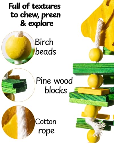 Bird Toys Parrot Toys, Fruit Foraging Shredder Hanging Chew Toy, Wood Bird Cage Accessories for Parakeets, Cockatiels, Lovebirds, Budgies, Parrotlets (Yellow Banana) - color: Yellow Banana