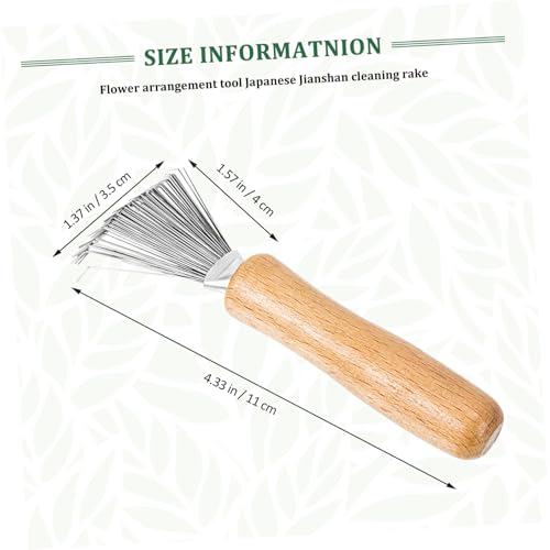Kenzan Cleaning Rake for Ikebana Floral Arrangements Stainless Steel Tool for Easy Cleanup of Leaves and Debris Compact Design Comfortable Handle