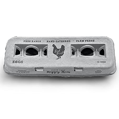 250 Egg Cartons- Bulk Value Bundle- Adorable Printed Design for Farm Fresh Eggs, Recycled Paper Cardboard, Sturdy & Reusable, Holds up to XL Chicken Eggs - color: Locally Laid Hen, size: 250