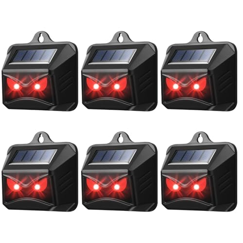 Solar Control Light Nocturnal Animal Repeller Outdoor Deterrent Devices Light Sensor Animal Repellent for Skunk Deer Coyote Fox Raccoon Cat Garden Yard Farm Chicken Coop (6, Black)
