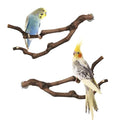 PINVNBY Natural Parrot Perch Grape Wood Bird Stand Pole Parakeet Paw Grinding Fork Chewable Climbing Branches Toy Bird Cage Accessories for Budgies Conures Cockatiels Lovebirds (2 PCS, 5.9IN) - size: 5.9in