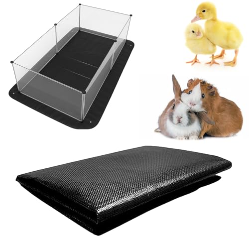 Guinea Pig Cage Liner, 59"x39" Playpen Mat, Waterproof Washable Tarp, Black | 59 x 39 in black waterproof pet mat protects floors and works as a washable, reusable liner for cages and playpens. - size: 59x39in