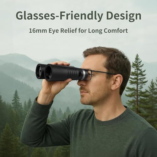 WOLFHUNT 12x42 10x42 Optics Binoculars, IPX7 High Power Bino, BAK-4 Prism FMC Lens, Waterproof, Nitrogen-Filled Fogproof Binoculars for Bird Watching, Hunting, Travel (Black, 12x) - color: Black, size: 12x