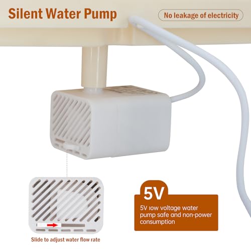 Automatic Bird Bath for Cage, Parakeet Bath with Pump | Indoor Bird Shower with Running Water, Filter, Bird Cage Accessory for Pet Birds Conure Budgies Cockatiels Lovebird - color: Light brown