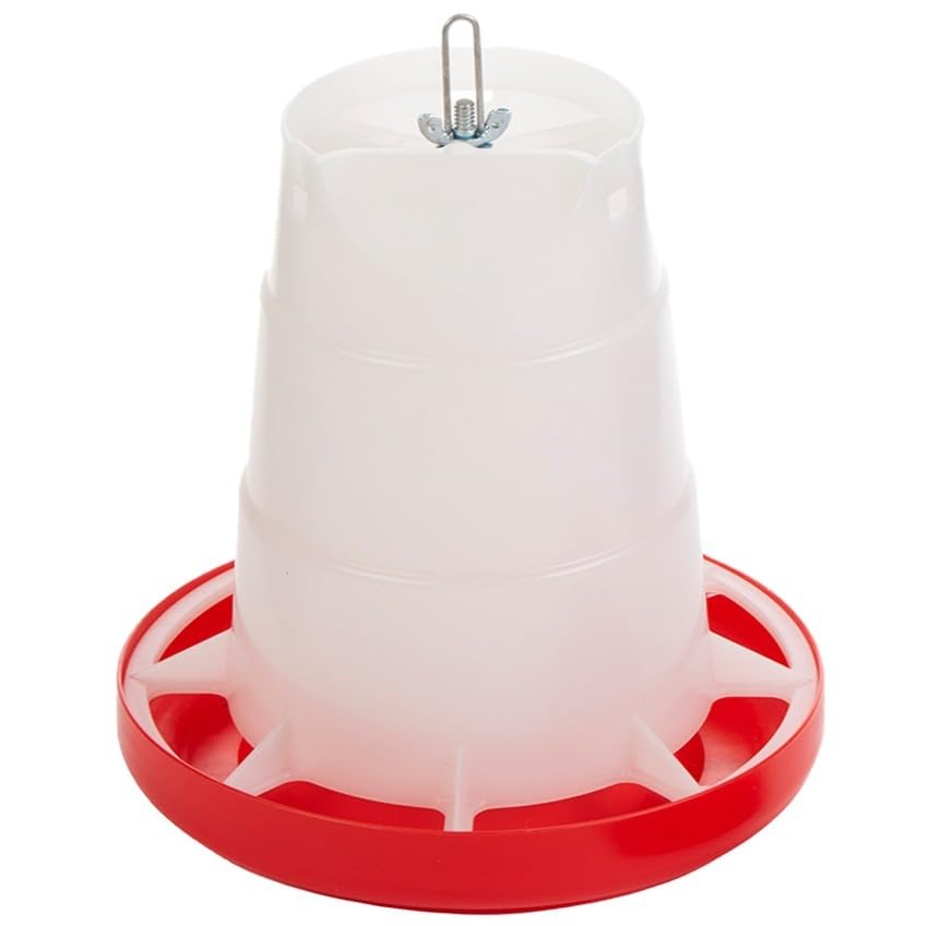 Little Giant® Deluxe Plastic Hanging Poultry Feeder - Heavy Duty Automatic Container for Chickens, Turkeys, Ducks, Geese, and Other Poultry - Made in USA | 3 Pound - size: 3 Pound