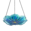 Bird Baths for Outdoors, Glass Birdbaths Outdoor Birdfeeder with Metal Stake (Light Blue with Hanging) - color: Navy Blue with Hanging