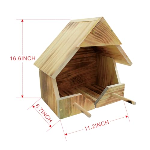 Robin Nesting Box - Premium Handmade Solid Wood Bird House for Outdoors | All-Weather Garden Gift to Attract Robins, Blackbirds, Wagtails | Easy to Mount & Clean
