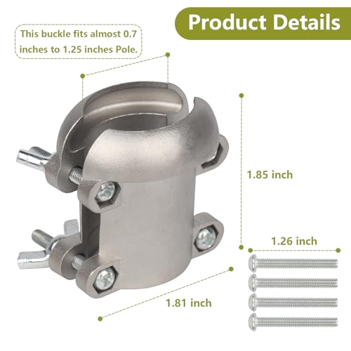 Stainless Steel Squirrel Baffle Bracket, Rustproof Chew-Proof Holder for Bird Feeder Pole 0.7"-1.25", Easy Install Outdoor Garden Accessory