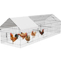 NUGRIART Metal Chicken Coop 130"×40"×40" Chicken Run with Waterproof Cover Portable Poultry Cage Walk in Hen House Outdoor Backyard Farm Animal Enclosure Crate Pet Playpen Exercise Pen for Rabbit Duck - size: 130.0"L x 40.0"W x 40.0"H