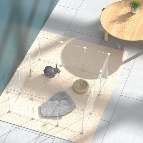 Pet Playpen Portable Small Animals Playpen, Customizable Shape & Height Pet Fence Yard Fence for Guinea Pigs, Bunny, Ferrets, Mice, Hamsters, Hedgehogs, Puppies, Turtles-12 Panels