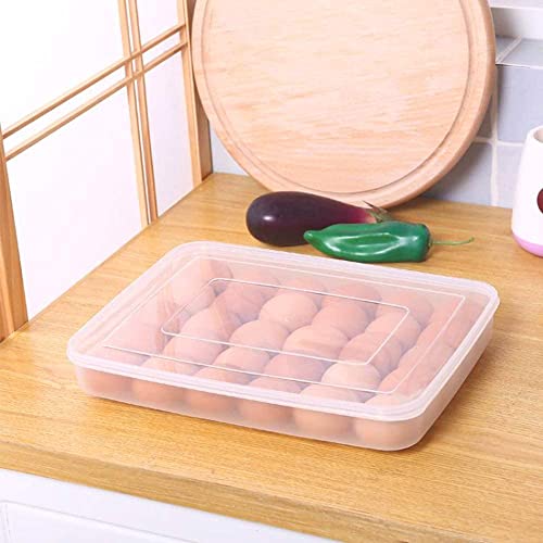 Covered Egg Holder for Refrigerator,30 Deviled Egg Tray with Lid,Plastic Egg Containers,Fridge Egg Dispenser Egg Storage Box - style: Clear-30 eggs