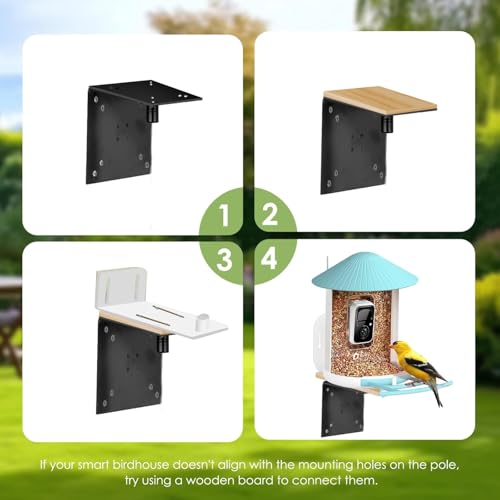 Bird House Pole, Bird Feeder Pole Mount Kit with 5 Prongs for Outdoors Bird House & Smart Bird Feeder(Without Bird House) (1, 76 Inch) - size: 76 Inch