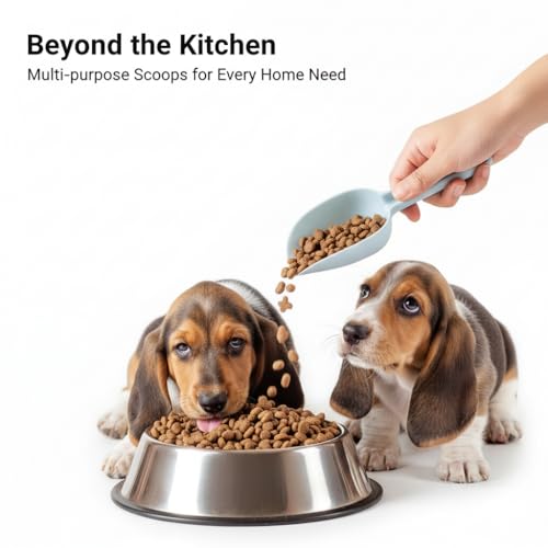 Nesting Kitchen Scoops for Ice Cubes Set of 4, Multi-Purpose Food Scoops for Dry Goods, Flour & Coffee Beans, Plastic Measure Scoops for Pet Food Durable & BPA-Free, Stackable for Easy Storage - size: Pack of 4