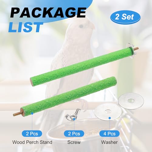 Bird Perch Stand, Colorful Paw Grinding Stick, Wood Rough-surfaced Perch Parrot Stand 20 x 1.8 Cm, (Green, 2 Pcs), Intended for Home/Animal Parks/Pet Stores - color: Green, size: 20 x 1.8 cm / 7.87 x 0.71 inch