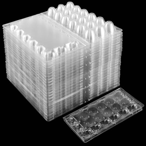 JAPCHET 150 Pack 18 Grid Quail Egg Cartons, Reusable Quail Egg Cartons Cheap Bulk, Stackable Plastic Quail Egg Container for Quail Eggs - size: 150 Pack 18 Grid