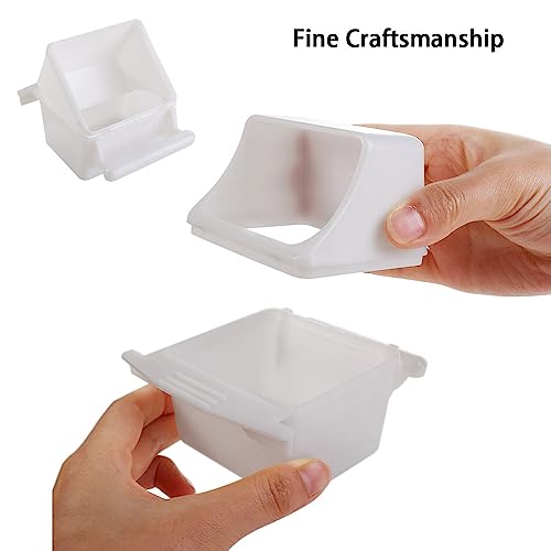 2Pcs Small Bird Slot Feeder No Mess Parakeet Cage Hanging Feeder Plastic Food & Water Dispenser Bowl