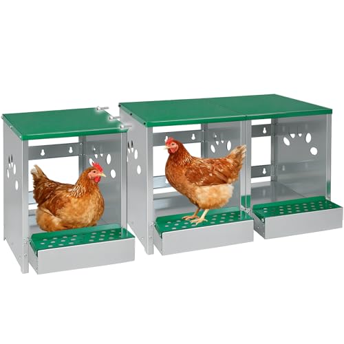 Chicken Nesting Box 3 Compartments - Wall Mount Metal Egg Laying Nest Box for Chicken Coop, Easy to Assemble & Versatile Use for Hens, Ducks, Chickens