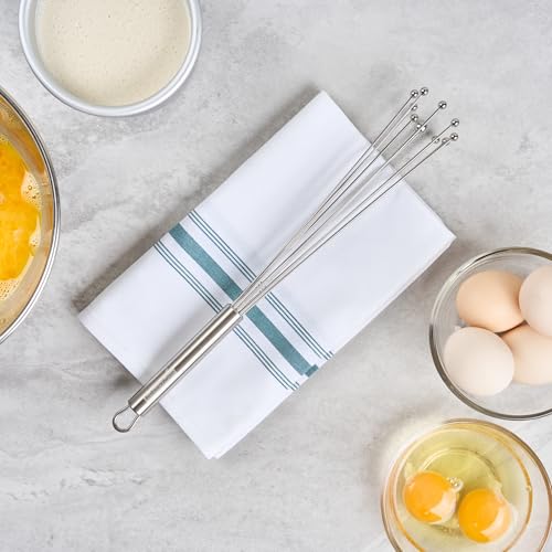 Restaurantware 12.5 in Stainless Steel Ball Whisk - German Standard Egg Beater with Ergonomic Handle, Dishwasher Safe - Manual Mixer Cooking Whisk for Baking, Stirring, Sauces, Beating - color: Ball Whisk, size: 12 1/2"