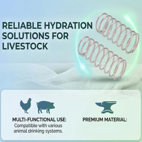 100PCS Pig Drinker Spring Set, Heavy Duty Iron Water Nipples Spring Replacement for Animal Drinking Fountains Chicken Pig Waterer Accessories