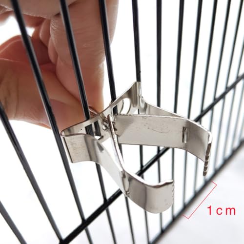 Ipetboom Bird Food Clips Fruit and Vegetable Holder Multi-Function 4pcs Stainless Steel Bird Cage Clips Sturdy for Parrot and Small Animal Household Use