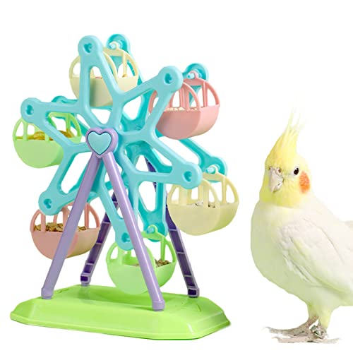 SEIS Ferris Wheel Toy for Bird with Feeder Training Parrot Food Box Birds Brain Game in Cage (Ferris Wheel)