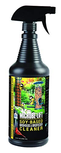 Microbe-Lift Soy-Based Bird Feeder & Bird Bath Cleaner Spray – 32 Oz – Safe Cleaning Solution for Birdhouses, Feeders, & Baths – Deodorizer & Non-Toxic Spray for Birds
