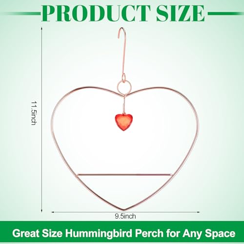LemonRoad Hummingbird Swing, Tweet Heart Birdie Swing, Copper Hummingbird Perch Metal Frame for Wild Finches & Orioles Bird Outdoors Indoor Trunk Lawn Patio Garden (Copper) - color: Copper