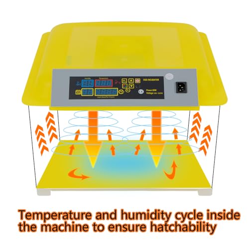 Egg Incubator Automatic Digital Hatcher Machine with Turning Temperature | Control for Hatching Chicken Duck Goose Quail (48 Eggs) - size: 48 Eggs
