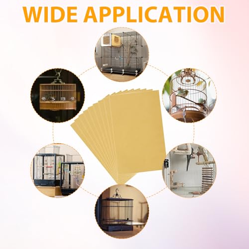 50 PCS Gravel Liner Paper for Bird Cage 10 x 16 Inch Bird Cage Paper Liners Birdcage Cage Liner for Birdcage Parrots Cockatiels - size: 10X16INCH