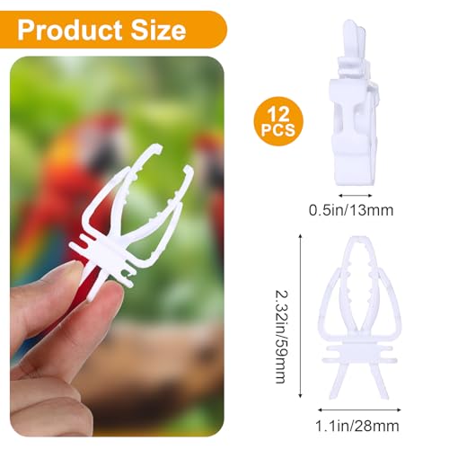 12 Pcs Bird Cage Food Holder, Parrot Fruit Vegetable Clips Millet Holder for Birds Cages Feeder Clip for Budgie Parakeet Canary Cockatiel Macaw Conure Cockatoo