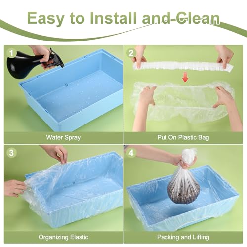 M METERXITY 50-Pack Disposable Cage Liner 35" x 24", Small Animal Clear Plastic Rabbit Bird Cage Liner Bag, Toilet Tray Replacement Universal Film ForParrot/Guinea Pig/Hamster Litter Box