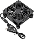 GDSTIME 120mm Router Fan Cooler, L/M/H 3 Speed Controller DC 5V USB Powered | Quiet, for Xbox Modem Routers Mini PC DVR TV Box Cooling - size: 120mm USB Fan