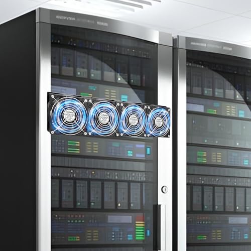 4X 120mm Server Rack Fan with Speed Control 110V 240V Ball Bearing | Big Airflow DIY AC Fans for Mining Rig, Crawlspace, Basement, Refrigerator, Greenhouse Cooling - size: 120x25mm x4