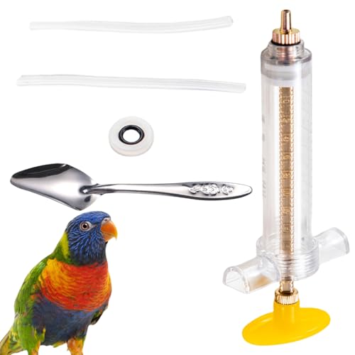 Baby Bird Feeding Syringe Set, Small Pet Parrot Feeding Tubes for Birds, Hand Feeding Tubes Kit Parrot Feeder Food Feeding & Watering Supplies for Small Pet Baby Birds (20ML) - color: 20ML