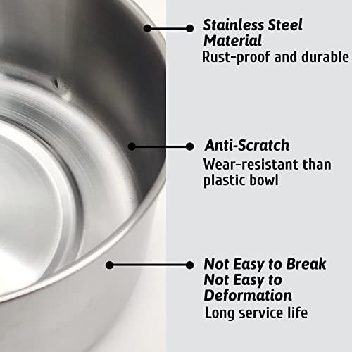 Hamiledyi 2 Pcs Dog Crate Bowl Stainless Steel Puppy Bowls Durable Spill-Proof Pet Water Bowl Hanging Water/Food Metal Bowls for Puppy Medium-Sized Dogs Cats (5.51'' x 2.2'') - size: S (30 OZ×2)