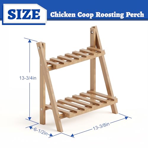 Chicken Perch, Strong Wood Chick Jungle Gym, Chickens Roosting Bar, Chicks Toys for Coop and Brooder, Chickens Coop Accessories for Chicken, Baby Chicks, Hens, Rooster, Birds