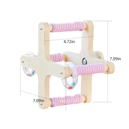 Rotating Bird Toy,Parakeet Cage Accessories (Cross-Shape) | Wooden Stand Bird Perch Cross Shaped Spinning Windmill-Interactive Toy - color: Cross-Shape