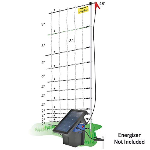 Premier 1 PoultryNet® Electric Fence for Chickens – 48"H x 164'L | White/black, step-in posts. Contains chickens, ducks & turkeys. Keeps out coyotes, foxes & dogs. Energizer sold separately.