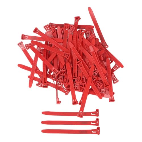 100Pcs Numbered Poultry Leg Rings 1-100 Identification Tags Reusable Bands for Chickens Ducks Geese Pigeons(Red) - color: Red