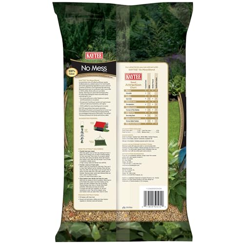 Kaytee Wild Bird No Mess Food Seed Blend for Blue Jays, Woodpeckers, Juncos, Cardinals, Grosbeaks, Sparrows, and Finches, 5 Pound (Pack of 3) - size: 80 Ounce (Pack of 3)