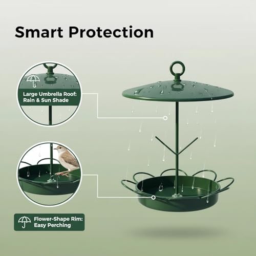 Outdoor Squirrel-Proof Bird Feeder, Hanging Metal, Large Capacity, Bite-Resistant and Weatherproof, Attracts Wild Birds - color: Silver