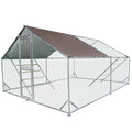 Aivituvin Extra Large Chicken Coop Metal Chicken Run for 10–20 Chickens, Walk-in Outdoor Poultry Enclosure with Roosting Perch & Anti-UV Cover for Yard, Ducks, Rabbits & Small Animals
