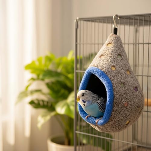 Bird Nest Parrot Bed Hut Hammock for Parakeet Cockatiel Love Bird | Suit for Conure Cockatoo Budgie and Small Animal Like Hamster Sugar Glider;Parrot Hanging Bed Hideout Bird House