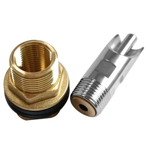 Joywayus 5PCS Stainless Steel Automatic Pig Nipple Water Drinker Feeder Waterer + 5PCS Brass Water Tank Connector Bulkhead Fitting + 1PCS Hole Opener Kit for Sows Piglets Drinking