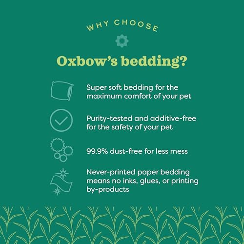 Oxbow Small Animal Bedding, Hamster, Guinea Pig, Rabbit, White, USA, 36 L | Pure Comfort, Hamster Bedding, Guinea Pig Bedding, Low Dust, Virgin Paper, Litter Box, Bunny, Rats, Gerbils, Chinchillas - color: White, size: 36 Liter