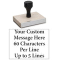 Infusion Custom Text Traditional Wood Stamp with Plastic Handle, 3" x 4" - size: 3" x 4"